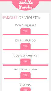 Violetta en mi mundo, barquisimito, venezuela. Paroles De Violetta For Android Apk Download