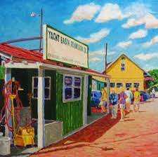 Colorful Painting Of One Of Our Landmark Restaurants Yacht Basin Provision Co In Southport Nc Www Seacoastreal North Carolina Artists Coastal Art Painting