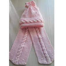 Inci Ve Burgu Suslemeli Kolay Cocuk Atki Bere Takimi 2 3 Yas Baby Knitting Patterns Kiz Bebek Sapkalari Orgu
