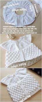 Tam 12 Adet Orgu Bebek Yelek Modeli Resimli Anlatimli Yapilisi Baby Knitting Patterns Bebek Giysi Desenlerleri Bebek Yelek