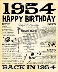 1954 Birthday Poster Born In 1954 Poster 1954 Birthday Gift Etsy Birthday Poster 1954 Birthday 65th Birthday