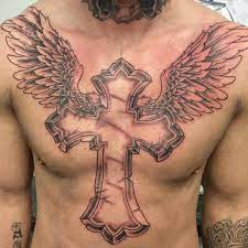 Angel wing tats convey a lot more than just having a spiritual connection with the deities. Chest Tattoos Cross With Wings Tattoo Designs Ideas