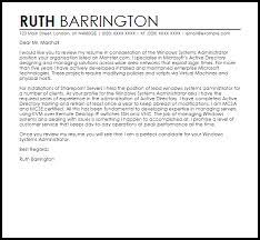 Windows System Administrator Cover Letter Sample Cover Letter Templates Examples