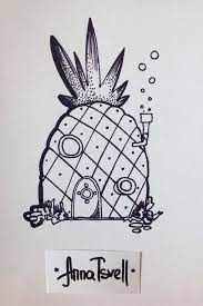Sponge Bob Pineapple House Liner Sketchbook Art Artist Draw Drawing Ink Illustration Illustrator Lines Li Spongebob Drawings Sketch Book Line Artist