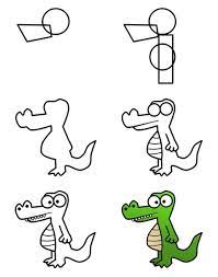Draw An Alligator Easy Drawings Animal Paintings Cute Drawings