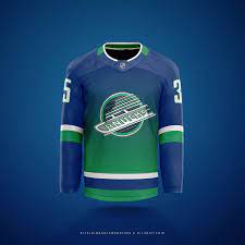 The canucks' reverse retro jerseys feature a blue and green gradient. I Had My Own Take On The Canucks Reverse Retro Thanks U Lunaticnik For Making It Hockey