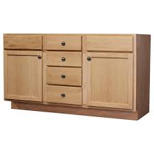 Often the focal point in the bathroom, there is a vanity to suit any style and personality. Quality One 60 W X 21 D Unfinished Oak Bathroom Vanity Cabinet At Menards