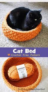Easy crochet cat (dog) printable pattern. Crochet Pet Cat Bed Free Pattern
