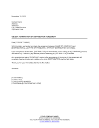 Recent economic conditions have caused a significant downturn in sales, necessitating a 20 percent. Termination Of Distribution Agreement Template By Business In A Box