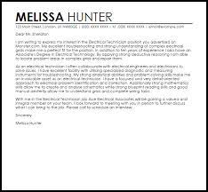 Electrical Technician Cover Letter Sample Cover Letter Templates Examples