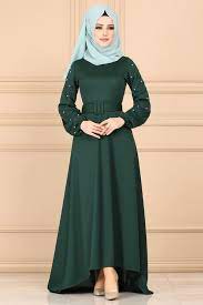 Modaselvim Elbise Kollari Incili Kuyruklu Elbise Ukb3025 5 Zumrut Musluman Elbisesi The Dress Elbise