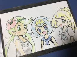 未使用に近い】同人手描きイラスト アローラの仲間たち スイレン マオリーリエポケモンカード風 ポケカ一点もの  リクエストイラストオーダーメイドの落札情報詳細 - ヤフオク落札価格検索 オークフリー