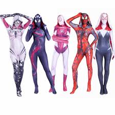 Spider Gwen Stacy Cosplay Costume Symbiote Venom Carnage Mask Hooded Female  Zentai Suit Anti Gwenom Women Girl| | - AliExpress