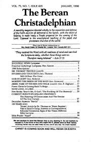 The Berean Christadelphian - 1990 - The Berean Ecclesial News