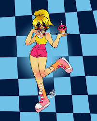 I drew Toy Chica as a human! She's cute, but probably really mean. That's  just my headcannon tho. : r/fivenightsatfreddys