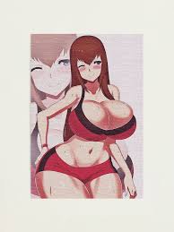 Sexy sweaty anime girl with big tits
