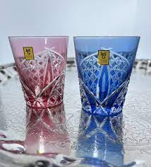 Edo Kiriko Crystal SAKE Glass Set KAGAMI Crystal Japan UNUSED | eBay