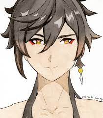 Zhongli with his hair down Genshin Impact | HoYoLAB