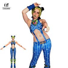 ROLECOS JoJo's Bizarre Adventure Cosplay Jolyne Cujoh Cosplay Sexy Costume  Anime Jolyne Cujoh Costume Sexy Tops Pants Bracelets| | - AliExpress