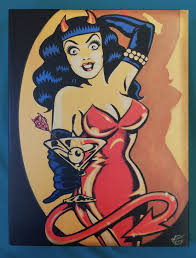 Vince Ray Digital Print on Stretched Canvas Frame Devil Girl - Etsy