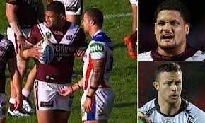 Korbin Simsho caught pinching Willie Mason's genitals in Rugby game | Daily  Mail Online