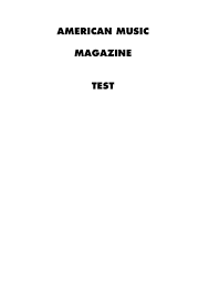 American Music Magazine by Bo Berglind - Issuu