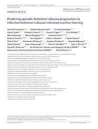 PDF) Predicting sporadic Alzheimer's disease progression via inherited  Alzheimer's disease‐informed machine‐learning