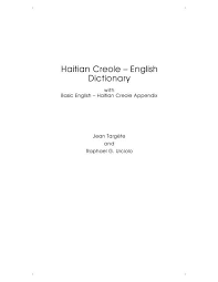Haitian Creole – English Dictionary - Dunwoody Press