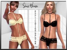 The Sims Resource - Lingerie Set with Vertical Ribbon