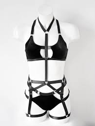 3 Piece Lingerie Set Body Harness Thong Panties Bra - Etsy