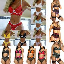 Women Push Up Bra Set Sexy Lingerie Underwear G-String Thong Panties  Sleepwear~~ | eBay