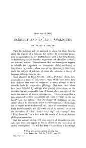 Sanscrit and English Analogues