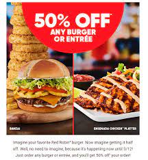 Red Robin Coupon Code: Buy one Get one Free! Order any burger or en