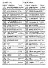 Song Booklet English Songs