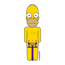 Naked Homer Simpson natural Born Kissers Sticker A5 A4 - Etsy Denmark