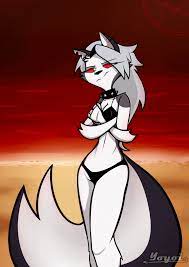 Loona Wolf on the beach Animated GIF by Yoyoi -- Fur Affinity [dot] net