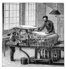 Engraving Man And Child Working At Printing Press 1882 Stock Photo |  Royalty-Free | FreeImages