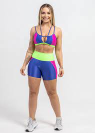 Short Básico Lu Lemonade + Cerejeira + Francia - Dalu Fitness