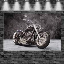 XXL Chopper Motorrad auf Leinwand Keilrahmen Loft Design Bike | eBay