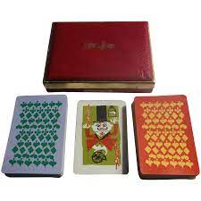 Double Deck Piatnik “Neiman Marcus” Playing Cards, Artist Unknown, Two For  His Heels | Ruby Lane