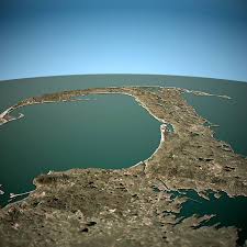 Cape Cod 3d View West To East Natural Color Stock Photo - Download Image Now - Cape Cod, Map, Aerial View - iStock