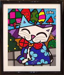 Midnight Cat (SN) by Romero Britto | ArtCloud