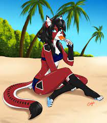 ARA on the beach (Fluff-Kevlar fan art) by Daliahs_Stories -- Fur Affinity  [dot] net