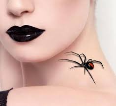 Amazon.com : Temporary Tattoo 2 Spiders Halloween 3d Black Widow Fake Tattoo  Realistic Thin Durable : Beauty & Personal Care