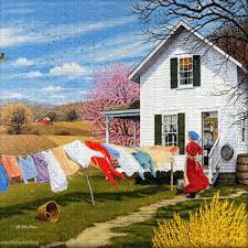 clothesline hanging laundry bg vintage gif corde â linge fond - Free  animated GIF - PicMix