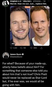 I've heard Chris Pratt is a decent guy, so why are people calling for  removing him from the MCU? Is it legitimately because of his irrelevant  religious or political views? - Quora