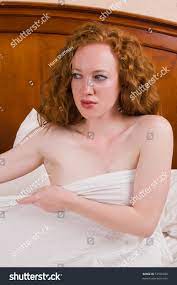 Pretty Pale Redhead Sitting Nude Bed Stock Photo 53505208 | Shutterstock