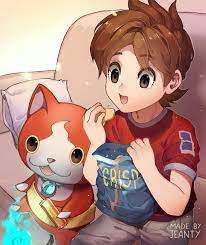 I made a fan art of Nate with Jibanyan because they both look cute! Hope  you like it : r/yokaiwatch