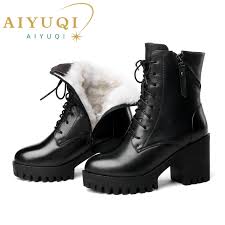 AIYUQI Frauen nackte stiefel 2023 neue echtem leder frauen stiefel  natürliche wolle warme frauen winter nackt stiefel winter frauen schuh| | -  AliExpress