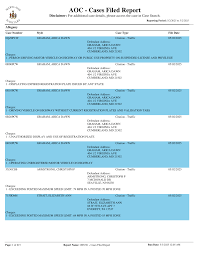 Cases Filed Report